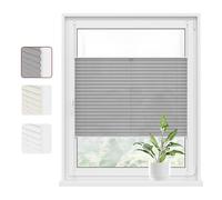 WOLTU Store Plissé sans Perçage, Store pour Fenêtre & Porte, Facile à Installer, Opaque, Protection de la Vie privée, Protection Solaire, Décoration Moderne pour Chambre,70x220cm,Gris(Matt)