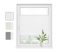 WOLTU Store Plissé sans Perçage, Store pour Fenêtre & Porte, Facile à Installer, Opaque, Protection de la Vie privée, Protection Solaire, Décoration Moderne pour Chambre,75x220cm,Blanc(Matt)