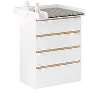 WOLTU Table à Langer, Commode Bébé à Langer avec 4 Tiroirs, en MDF et en Bois d’Ingénierie, 80x75x109,2cm, Blanc WT008ws