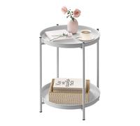 WOLTU Table Basse Ronde, Table d'Appoint, avec 2 Plateaux Amovibles