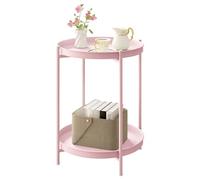 WOLTU Table Basse Ronde, Table d'Appoint, avec 2 Plateaux Amovibles