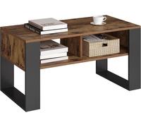 WOLTU Table Basse, Style Industriel Vintage, Table de Salon Espace de Rangement, en Bois d'Ingénierie, 90x45x45cm, Marron rustique