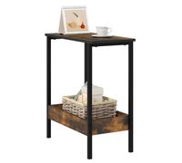 WOLTU Table Basse Table d'Appoint Industrielle Métal et Bois Artificiel 50x55x25cm Marron Rustique