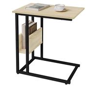 WOLTU Table Bout de canapé Table Basse à thé en métal et aggloméré Chêne Clair TS79hei