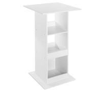 WOLTU Table de Bar Carrée avec 3 Étagères, Petite Table d'Appoint pour Salle à Manger, Cuisine, Salon, en Panneau de Bois Composite, Blanc, 60x60x109cm