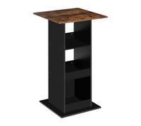 WOLTU Table de Bar Carrée avec 3 Étagères, Petite Table d'Appoint pour Salle à Manger, Cuisine, Salon, en Panneau de Bois Composite, Marron Rustique + Noir, 60x60x109cm