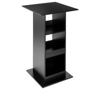 WOLTU Table de Bar Carrée avec 3 Étagères, Petite Table d'Appoint pour Salle à Manger, Cuisine, Salon, en Panneau de Bois d'Ingénerie, Noir, 60x60x109cm