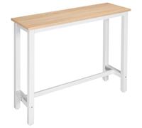 WOLTU Table de Bar Étroite et Haute 120x40x100cm, Table à Manger avec Structure en Métal, Robuste, Chêne Clair