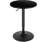 WOLTU Table de Bar Ronde, Table Haute avec Plateau Pivotant à 360° et Base en Acier, Hauteur Réglable de 70 à 91 cm, Noir