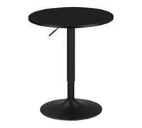 WOLTU Table de Bar Ronde, Table Haute avec Plateau Pivotant à 360° et Base en Acier, Hauteur Réglable de 70 à 91 cm, Noir