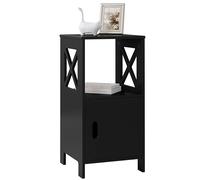 WOLTU Table de Chevet, 1 Casier et 1 Placard avec Porte, Noire | Table de Nuit, 30x30x60cm, Moderne, en MDF
