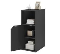 WOLTU Table de Chevet Étroite, 1 Compartiment et 1 Placard, Noire | Table de Nuit, Étagère Réglable, 25x35x62cm, pour Chambre, Salon, Moderne