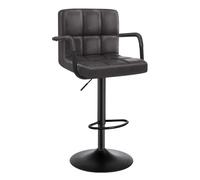 WOLTU Tabouret Bar, Hauteur Réglable, en Similicuir, Anthracite