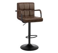 WOLTU Tabouret Bar, Hauteur Réglable, en Similicuir, Brun Foncé