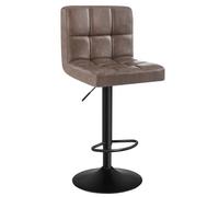 WOLTU Tabouret Bar, Hauteur Réglable, en Similicuir, Brun Foncé | Chaise de bar, Siège pivotant à 360°, avec Dossier et Repose-Pieds, pour Cuisine, Salle à Manger