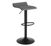 WOLTU Tabouret Bar, Hauteur Réglable, PVC+Métal, Gris + Noir | Chaise de bar, Siège pivotant à 360°, avec repose-pieds, pour Cuisine, Salle à Manger