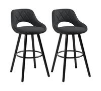 WOLTU 2 X Tabourets de Bar en Tissu Scientifique,Chaises de Bar Structure en Bois Massif,Anthracite