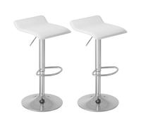 WOLTU Tabouret de bar en similicuir,lot de 2,Tabouret de bar pivotant,hauteur réglable,Blanc