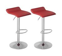 WOLTU Tabouret Bar Lot de 2, Hauteur Réglable, PVC+Métal, Bordeaux+argenté | Chaise de bar, Siège pivotant à 360°, avec repose-pieds, pour Cuisine, Salle à Manger