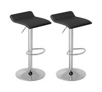 WOLTU Tabouret de bar en similicuir,lot de 2,Tabouret de bar pivotant,hauteur réglable,Noir