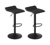 WOLTU Tabouret Bar Lot de 2, Hauteur Réglable, PVC+Métal,Noir+Noir | Chaise de bar, Siège pivotant à 360°, avec repose-pieds, pour Cuisine, Salle à Manger