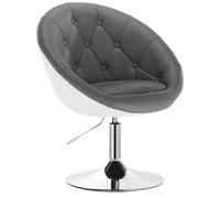 WOLTU Tabouret Bar Réglable en Hauteur, Tabouret de Bar en Similicuir, Gris + Blanc