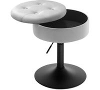 WOLTU Tabouret Coiffeuse avec Rangement, Chaise Travail Pivotante en Velours, Réglable en Hauteur, Gris Clair W0ATT0367-1