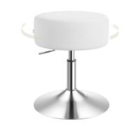 WOLTU Tabouret Coiffeuse Moderne, Hauteur Réglable, en Côtelé, Blanc | Chaise Coiffeuse, Rotation à 360°, Siège Rembourré, pour Salon, Chambre à Coucher, Salle à Manger