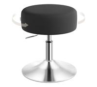 WOLTU Tabouret Coiffeuse moderne, Hauteur Réglable, en Velours, Noir | Chaise Coiffeuse, Rotation à 360°, Siège Rembourré, pour Salon, Chambre à Coucher, Salle à Manger