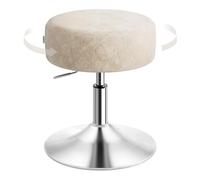 WOLTU Tabouret Coiffeuse, Tabouret de Maquillage, Réglable en Hauteur 44-56cm, Pivotant, Siège Rembourré, Tabouret de Bar Bas Rond pour Salon, Chambre à Coucher, Velours, Kaki