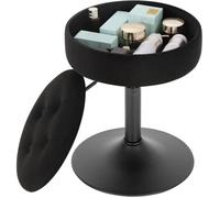 WOLTU Tabouret Coiffeuse, avec Rangement, Velours, Noir