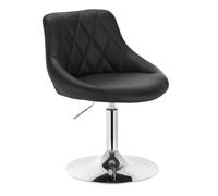 WOLTU Tabouret de Bar, Chaise Coiffeuse en PU, Noir | Tabouret de bistrot Pivotante, Réglable en Hauteur 42-58 cm, avec Dossier, Structure métallique, pour Cuisine, Salon Chambre