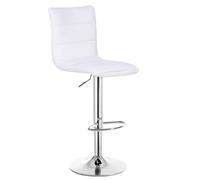 WOLTU Tabouret de Bar, Chaise Cuisine Reglable en Hauteur, Tabouret Haut Pivotants avec Dossier et Repose-Pieds, pour Cuisine, Salle à Manger, en Similicuir et Acier, Blanc