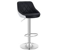 WOLTU Tabouret de Bar, Chaise de Bar Haute Cuisine, Réglable en Hauteur, Siège pivotant à 360° Confortable, avec Dossier et Repose-Pieds, pour Cuisine, Salle à Manger, en Similicuir, Noir