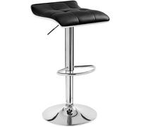 WOLTU Tabouret de Bar en Cuir synthétique et Acier chromé tabourets avec Caoutchouc Anti-dérapant Noir
