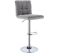 WOLTU Tabouret de Bar en Lin Chaise de Bar avec repose-pied Hauteur réglable,capacité de charge de siège:100 kg,Gris Clair
