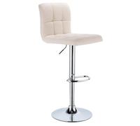 WOLTU Tabouret de bar en lin,Siège bien rembourré,Tabouret de bar pivotant,ajustable en hauteur,Crème