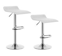 WOLTU Tabouret de bar en similicuir,lot de 2,Tabouret de bar pivotant,hauteur réglable,Blanc