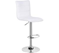 WOLTU Tabouret de bar en similicuir,tabouret de bar pivotant,siège bien rembourré,hauteur réglable,Blanc