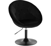 WOLTU Tabouret de Bar, Fauteuil de bar en velours réglable, Chaise de loisir rotatif, hauteur réglable, Noir