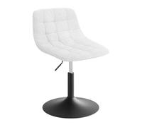 WOLTU Tabouret de Coiffeuse, Chaise de Maquillage Pivotante avec Dossier et Réglable en Hauteur, pour Salon, Chambre à Coucher, Salle à Manger, Bureau à Domicile, Chenille, Blanc