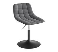 WOLTU Tabouret de Coiffeuse, Chaise de Maquillage Pivotante avec Dossier et Réglable en Hauteur, pour Salon, Chambre à Coucher, Salle à Manger, Bureau à Domicile, Velours, Gris Foncé
