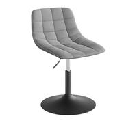 WOLTU Tabouret de Coiffeuse, Chaise de Maquillage Pivotante avec Dossier et Réglable en Hauteur, pour Salon, Chambre à Coucher, Salle à Manger, Bureau à Domicile, Velours, Gris Clair
