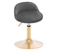 WOLTU Tabouret de Coiffeuse, Tabouret Pivotant Réglable en Hauteur 42,5-60 cm, en Velours, pour Salle à Manger, Cuisine, Salon, Chambre à Coucher,Gris foncé,BH425dgr-1