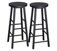 WOLTU Tabourets Bar Lot de 2, Structure en Acier Stable, Noir | Chaise de bar, Design Industriel, avec repose-pieds, pour Bistrot, Cuisine, Salle à Manger