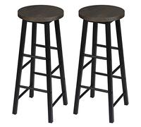 WOLTU Tabourets Bar Lot de 2, Structure en Acier Stable, Noir+Rouille