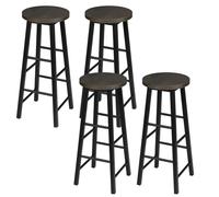 WOLTU Tabourets Bar Lot de 4, Structure en Acier Stable, Noir+Rouille