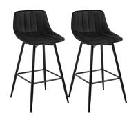 WOLTU Tabourets de Bar, Lot de 2, avec Dossier, Assise 65 cm, en Velours | Pour salle à manger, salon et café