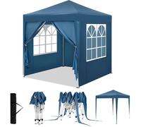 WOLTU Tonnelle 2x2m, Pergola Pliante, Barnum avec 4 Parois Latérales, Hauteur Réglable, Gazebo Imperméable, Anti-UV, Bleu