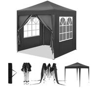WOLTU Tonnelle 2x2m, Pergola Pliante, Barnum avec 4 Parois Latérales, Hauteur Réglable, Gazebo Imperméable, Anti-UV, Anthracite